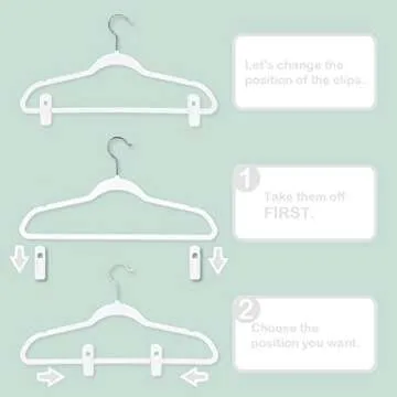 Trgowaul Velvet Hangers Clips, Pants Hangers Velvet Clips, Strong Finger Clips Perfect for Thin Velvet Hangers (20pc, White)