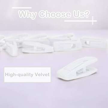 Trgowaul Velvet Hangers Clips, Pants Hangers Velvet Clips, Strong Finger Clips Perfect for Thin Velvet Hangers (20pc, White)