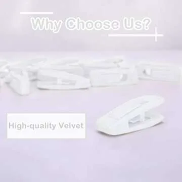 Trgowaul Velvet Hangers Clips, Pants Hangers Velvet Clips, Strong Finger Clips Perfect for Thin Velvet Hangers (20pc, White)