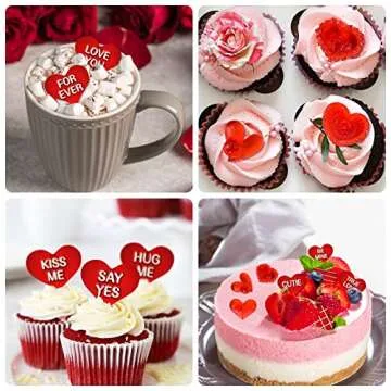 Whaline 3Pcs Valentine's Day Fondant Molds Conversation Heart Pattern 3D Silicone Mould Love You XOXO Letter Cupcake Cookie Decorating Baking Mold for Wedding Anniversary Mother's Day DIY Candy