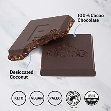 Eating Evolved Midnight Coconut Primal Chocolate 100% Cacao, 2.5 oz