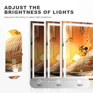 Hasipu LED Makeup Mirror with Bluetooth Speaker