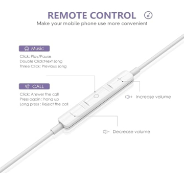 iPhone Wired Earbuds with Noise Reduction & Microphone