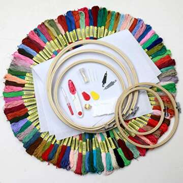 MDPQT Embroidery Starter Kit with 100 Threads & Tools