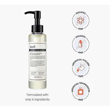 DearKlairs] Gentle Black Fresh Cleansing Oil, a light and spreadable texture, only 6 ingredients (5.07 Fl Oz)