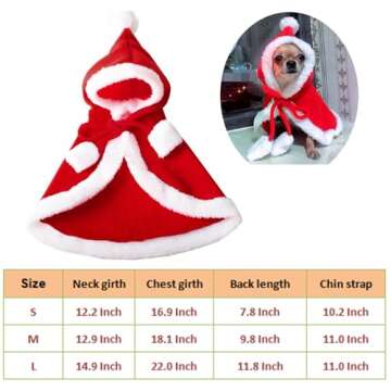 ANIAC Pet Christmas Costume for Cats & Small Dogs