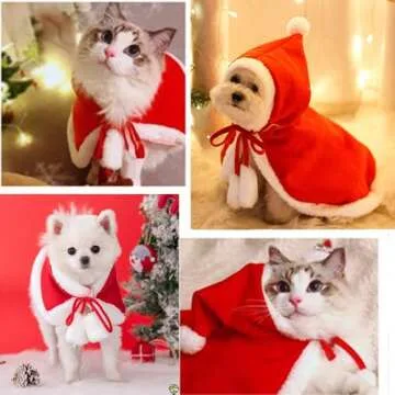 ANIAC Pet Christmas Costume for Cats & Small Dogs