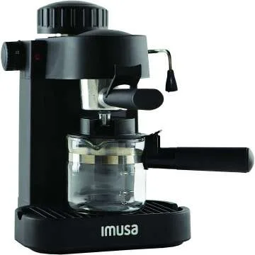 IMUSA Espresso Cappuccino Maker 4 Cup - Black