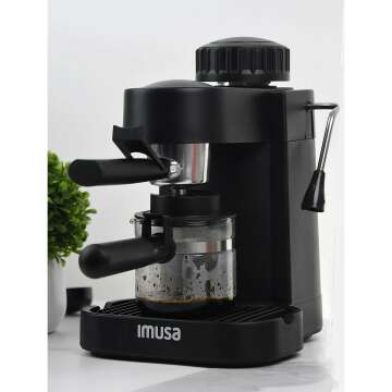 IMUSA Espresso Cappuccino Maker 4 Cup - Black