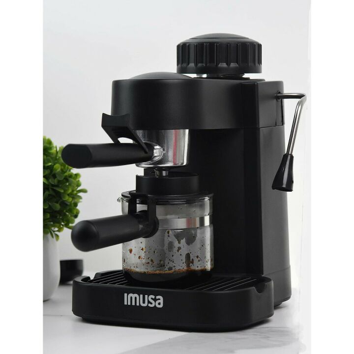 IMUSA Espresso Cappuccino Maker 4 Cup - Black