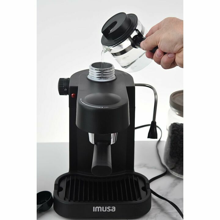 IMUSA Espresso Cappuccino Maker 4 Cup - Black