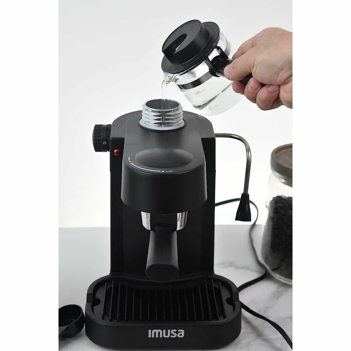 IMUSA Espresso Cappuccino Maker 4 Cup - Black