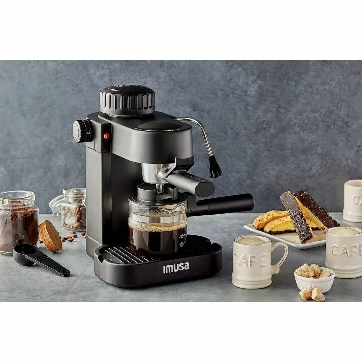IMUSA Espresso Cappuccino Maker 4 Cup - Black