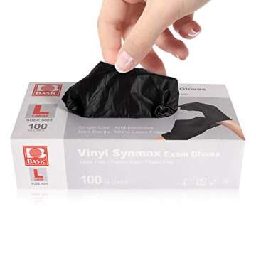 Oh! Trendy Disposable Medical Black Vinyl Exam Gloves Industrial Gloves - Latex-Free & Powder-Free 100PCS (BK-Medium)