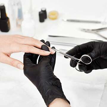 Oh! Trendy Disposable Medical Black Vinyl Exam Gloves Industrial Gloves - Latex-Free & Powder-Free 100PCS (BK-Medium)