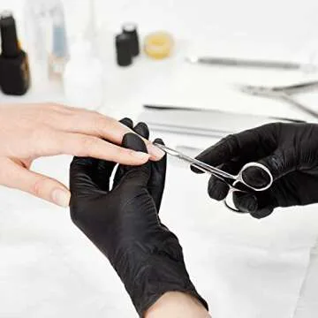 Oh! Trendy Disposable Medical Black Vinyl Exam Gloves Industrial Gloves - Latex-Free & Powder-Free 100PCS (BK-Medium)