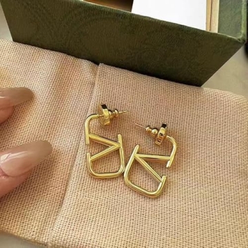 Elegant Gold Letter V Stud Earrings for Women