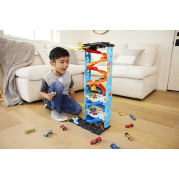 Hot Wheels City Transforming Race Tower for Kids Racing Fun