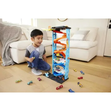 Hot Wheels City Transforming Race Tower for Kids Racing Fun