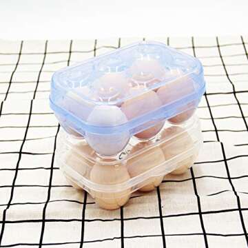 JAMOR 6 Grid Egg Storage Box Refrigerator Crisper Egg Protection Box Portable Egg Carriage Container...
