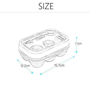 JAMOR 6 Grid Egg Storage Box Refrigerator Crisper Egg Protection Box Portable Egg Carriage Container For Camping Picnic Essential (White)