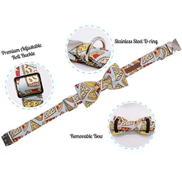 Stylish Adjustable Collars for Dogs and Cats with Bowtie