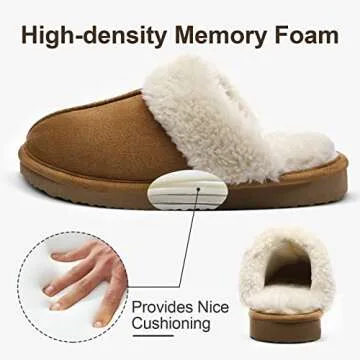 Litfun Women's Fuzzy Memory Foam Slippers Fluffy Winter House Shoes Indoor and Outdoor