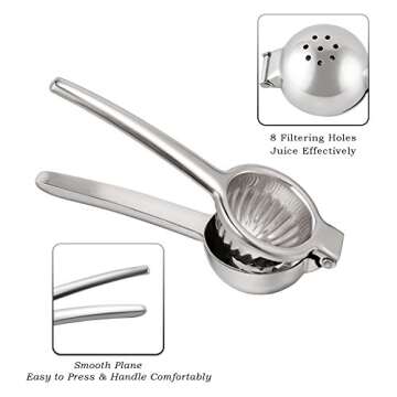 Finneshoky Lemon Squeezer - Stainless Steel Juicer -Hand Manual Press for Lemon Squeezer