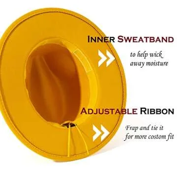 Lisianthus Women Belt Buckle Fedora Hat (Yellow)