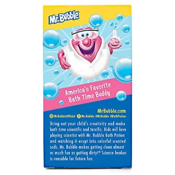 Mr. Bubble The Original Kids Bath Bomb Potions - Colorful Fizzy Fun - Cool Foam and Bubble Science Beaker for The Bath (Pack of 4)