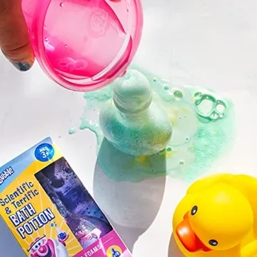 Mr. Bubble The Original Kids Bath Bomb Potions - Colorful Fizzy Fun - Cool Foam and Bubble Science Beaker for The Bath (Pack of 4)