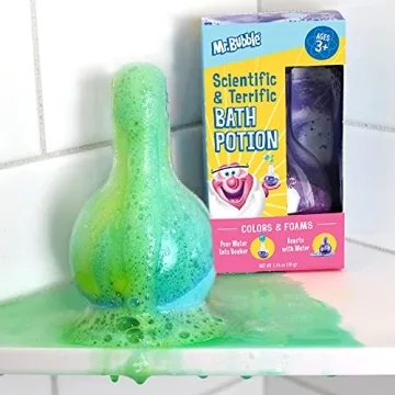 Mr. Bubble The Original Kids Bath Bomb Potions - Colorful Fizzy Fun - Cool Foam and Bubble Science Beaker for The Bath (Pack of 4)