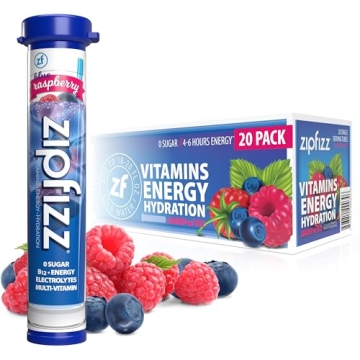 Zipfizz Daily Energy Drink Powder - Blue Raspberry Flavor | 20 Pack | Sugar-Free Hydration & Energy