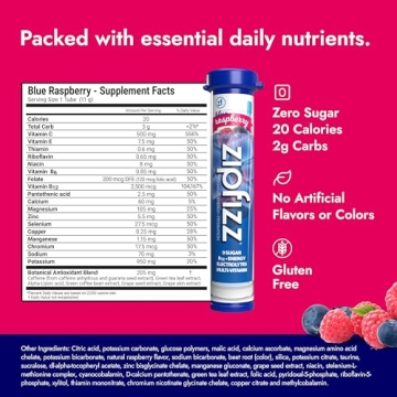Zipfizz Energy Drink Powder | Blue Raspberry 20 Pack