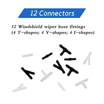 Windshield Washer Hose Kit, 4 Meter Washer Fluid Hose with 12 Pcs Hose Connectors, Suitable for Most Car Windshield Washer Tubing