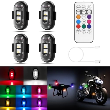 Amiline Wireless LED Car Lights - 4PCS Remote Control Strobe Kit