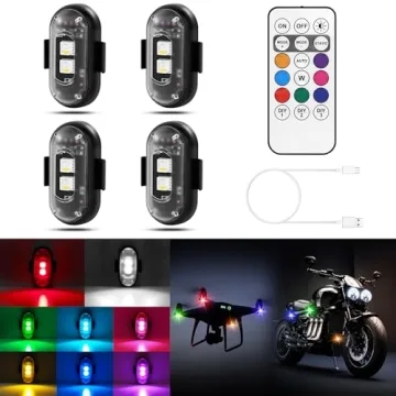 Amiline Wireless LED Car Lights - 4PCS Remote Control Strobe Kit
