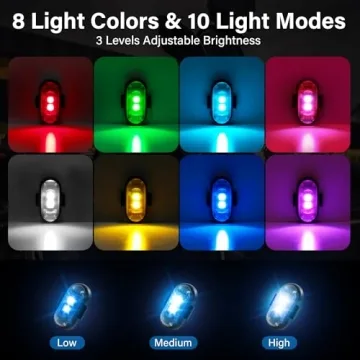Wireless LED Car Lights Kit - 4PCS with Remote & Colors
