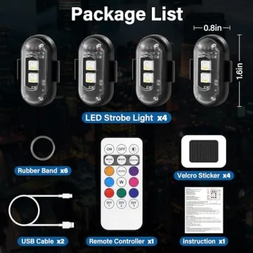 Wireless LED Car Lights Kit - 4PCS with Remote & Colors