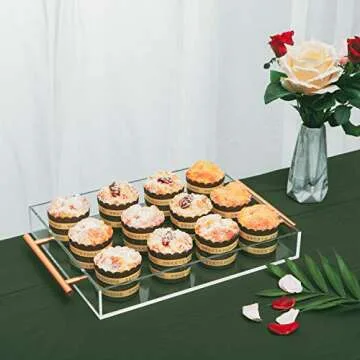 Stylish Clear Acrylic Serving Tray with Metal Handles