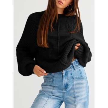Langwyqu Women’s Oversized Crew Neck Pullover Sweater: Chic, Comfortable, and Timeless