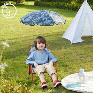 Idea Nuova Spiderman Kids Beach Chair with Umbrella, Portable Seating for Outdoor Fun