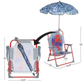 Spiderman Kids Beach Chair with Umbrella - Fun & Portable