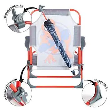 Spiderman Kids Beach Chair with Umbrella - Fun & Portable