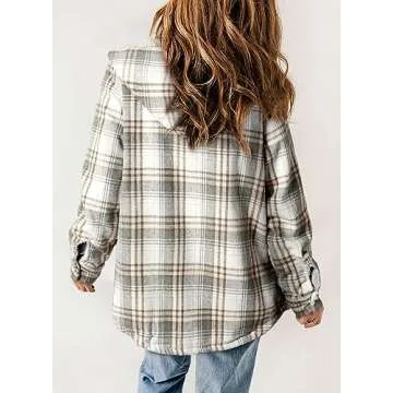 Dokotoo Women's Plaid Hooded Jacket - Cozy & Stylish