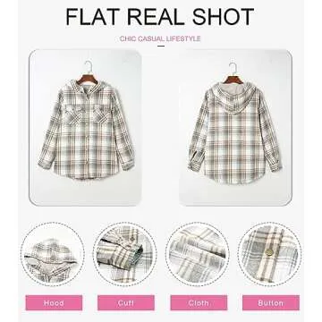 Dokotoo Women's Plaid Hooded Jacket - Cozy & Stylish