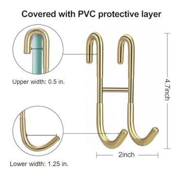 Haitis No Drill Shower Door Hooks 304 Stainless Steel Gold
