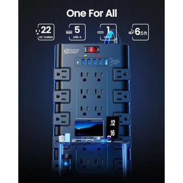 Surge Protector Power Strip with 22 Outlets and USB