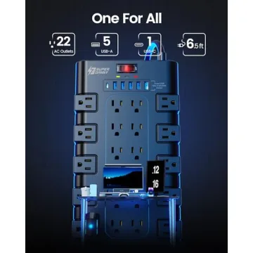 Surge Protector Power Strip with 22 Outlets and USB