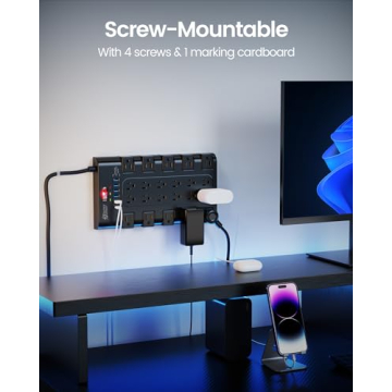 Surge Protector Power Strip with 22 Outlets and USB